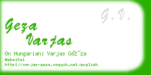 geza varjas business card